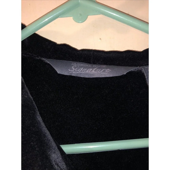 Jasmine Rose Full Length Zip Black Robe With Pockets Long Sleeve - Picture 2 of 6